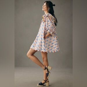 Anthropologie x Celia B Short-Sleeve Collared Mini Dress